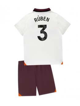 Otroški Nogometna dresi replika Manchester City Ruben Dias #3 Gostujoči 2023-24 Kratek rokav (+ hlače)